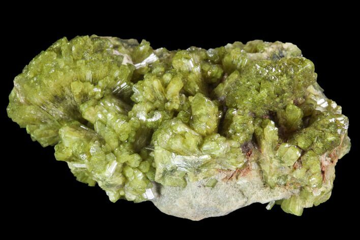 Green Epidote Crystal Cluster - Morocco #91196